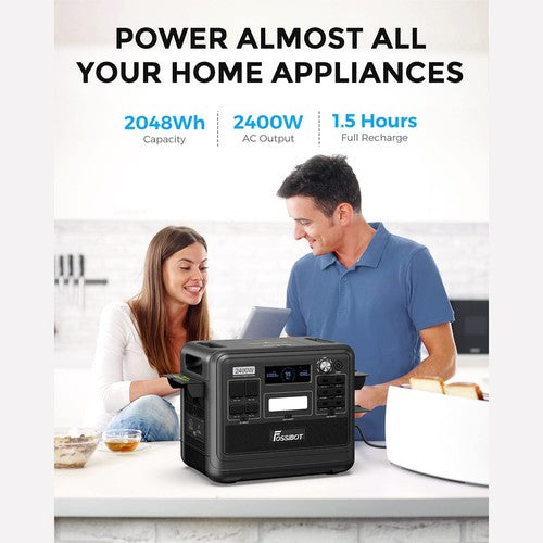 Centrale électrique portable FOSSiBOT F2400, batterie LiFePO4 2048 Wh, générateur solaire de 2400 W Centrale électrique portable FOSSiBOT F2400, batterie LiFePO4 2048 Wh, générateur solaire de 2400 W